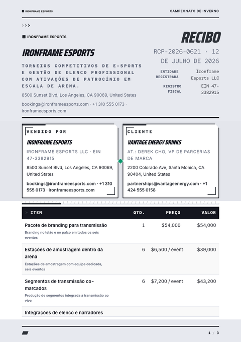 A finished receipt rendered in a games & pop look