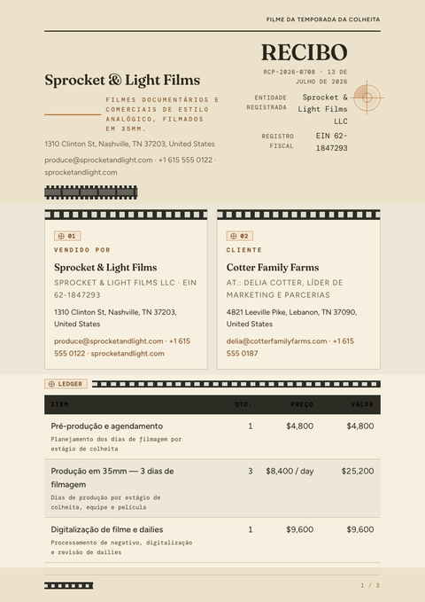 A finished receipt rendered in a foto look