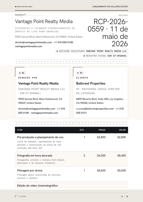 A finished receipt rendered in a foto look