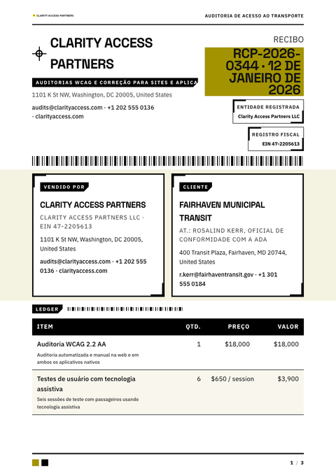 A finished receipt rendered in a cor look