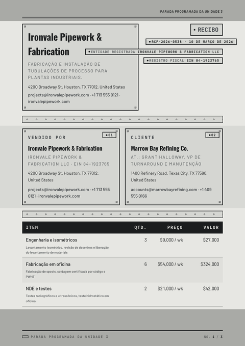 A finished receipt rendered in a estilo de vida look
