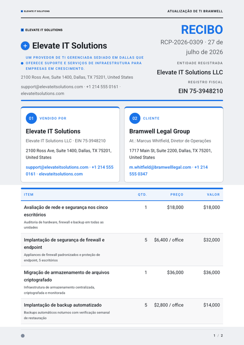A finished receipt rendered in a flat & minimalista look