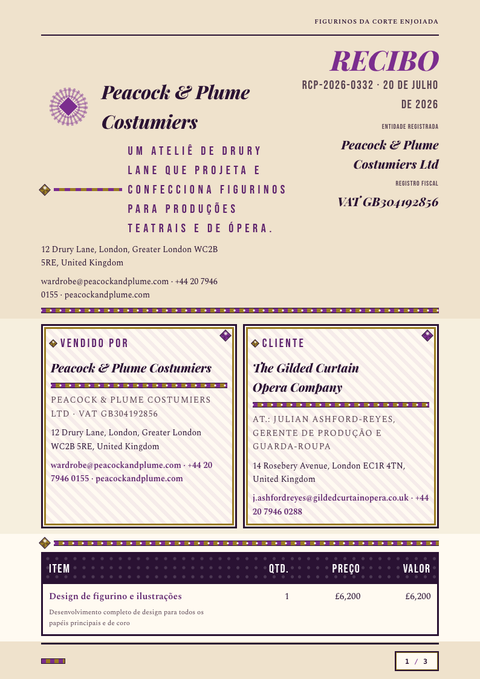 A finished receipt rendered in a brutalista look