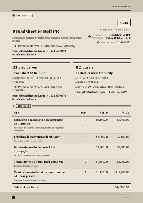 A finished receipt rendered in a impresso look