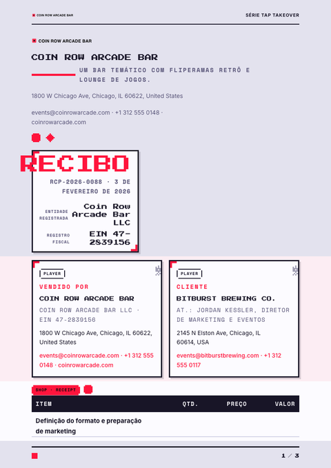 A finished receipt rendered in a games & pop look