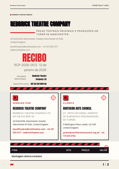 A finished receipt rendered in a impresso look