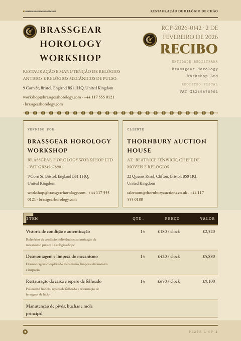 A finished receipt rendered in a escuro look