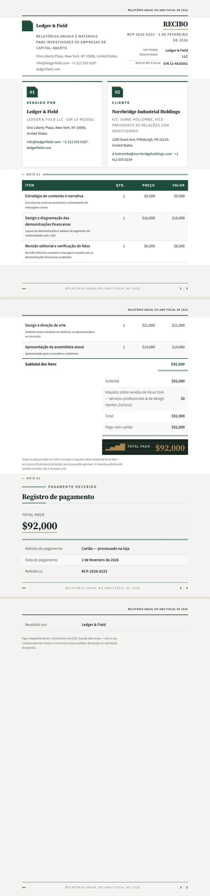 Relatório Anual — exemplo completo criado pelo Waxe