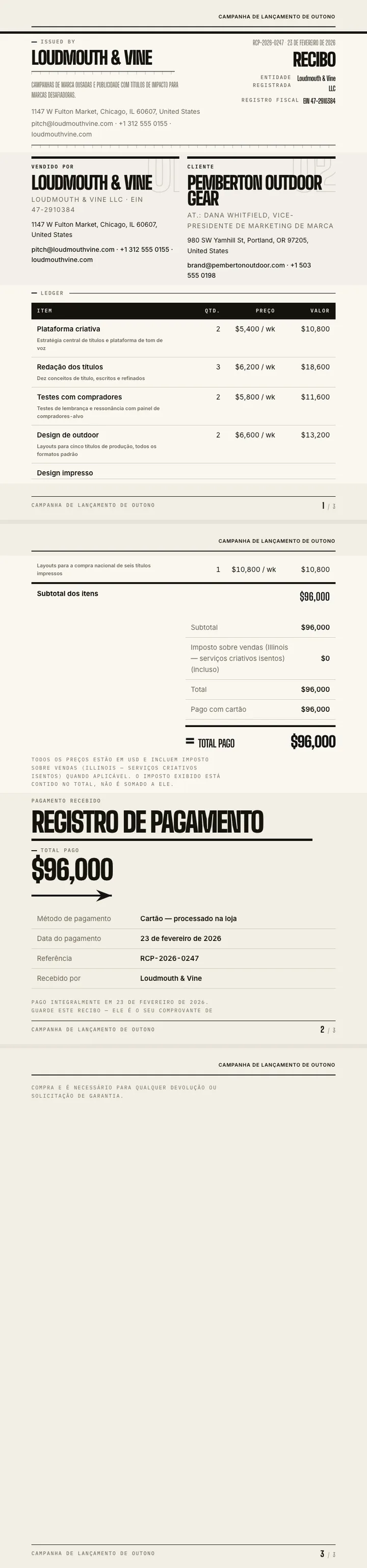 Tipografia Grande — exemplo completo criado pelo Waxe