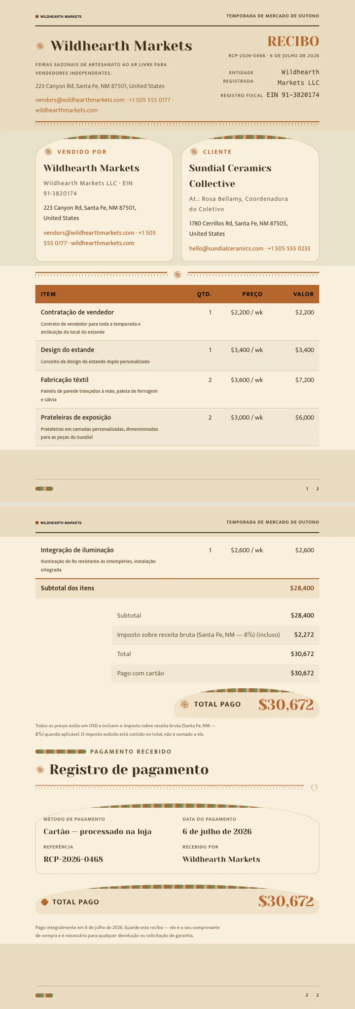 Boho / Boêmio — exemplo completo criado pelo Waxe