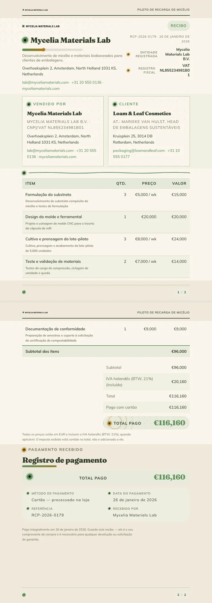 Orgânico / Biomórfico — exemplo completo criado pelo Waxe
