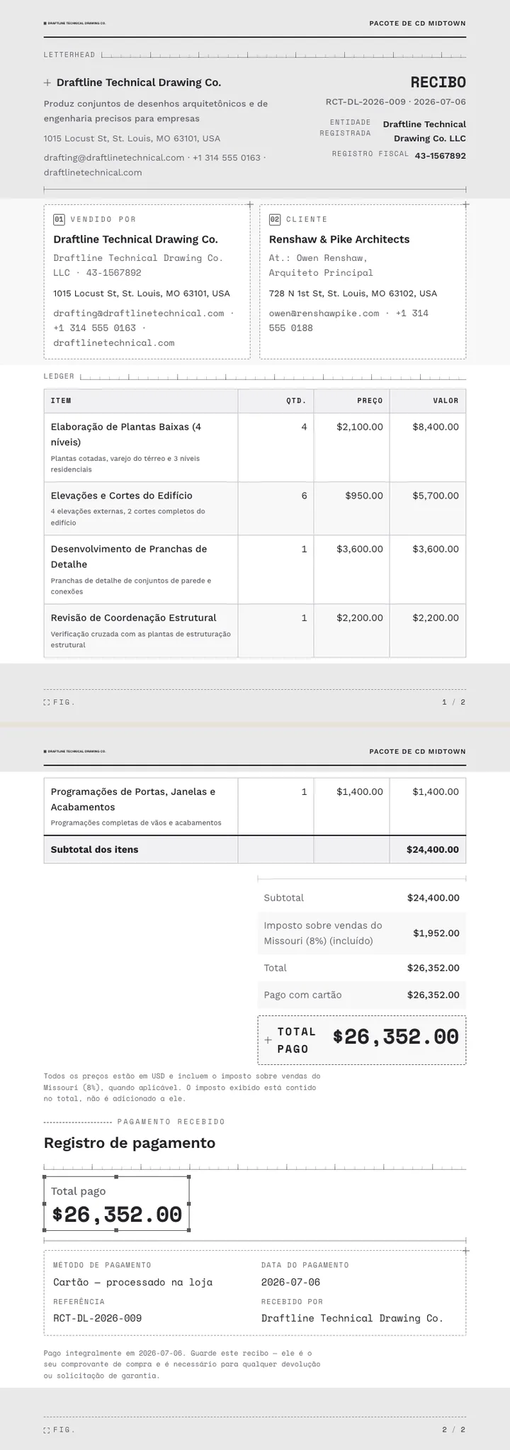 Wireframe — exemplo completo criado pelo Waxe