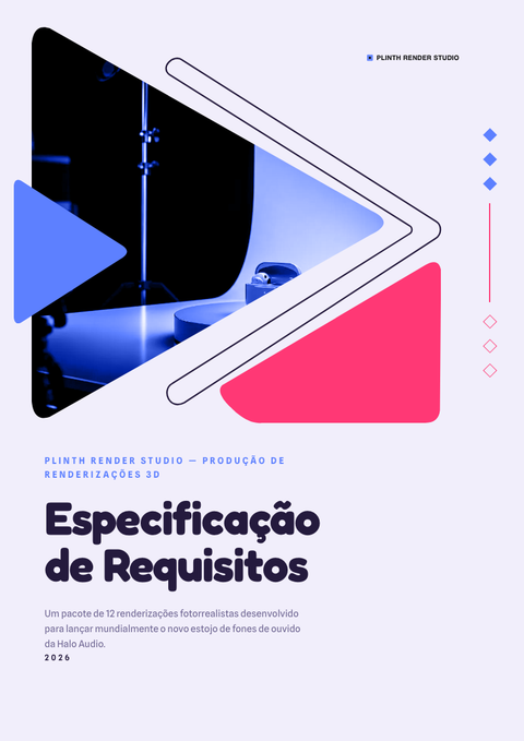 A finished requirements document rendered in a 3d look