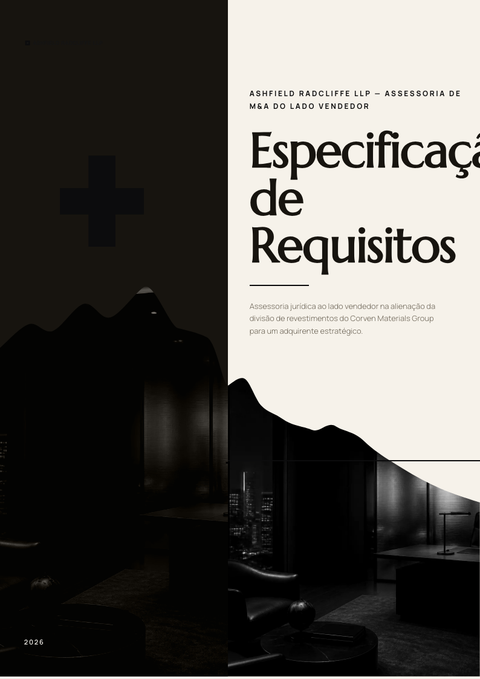 A finished requirements document rendered in a luxo look