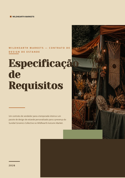 A finished requirements document rendered in a estilo de vida look