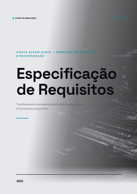 A finished requirements document rendered in a brutalista look