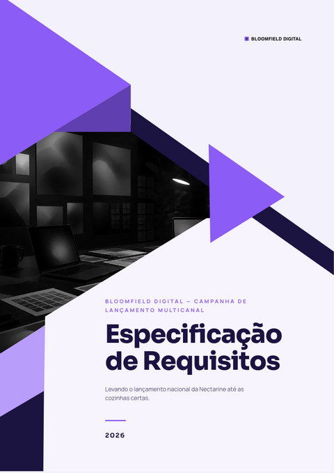 A finished requirements document rendered in a gradiente look