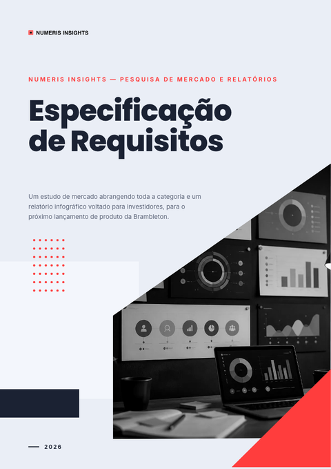 A finished requirements document rendered in a técnico look