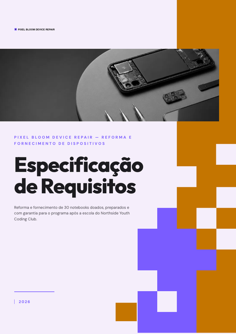 A finished requirements document rendered in a flat & minimalista look