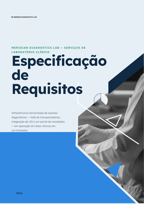 A finished requirements document rendered in a diversos look