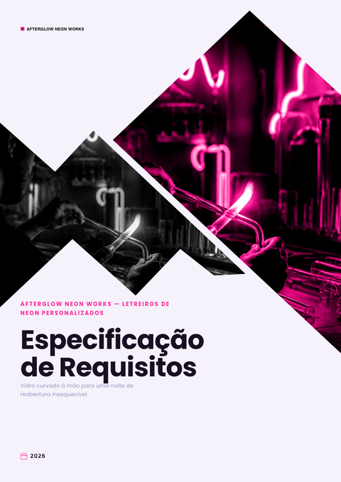 A finished requirements document rendered in a futurista look