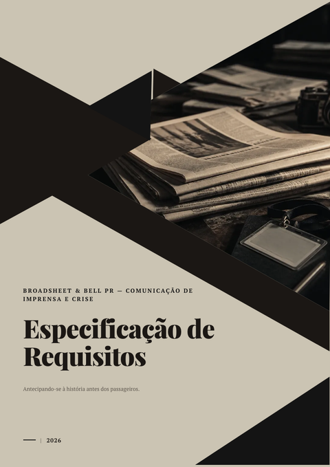 A finished requirements document rendered in a impresso look