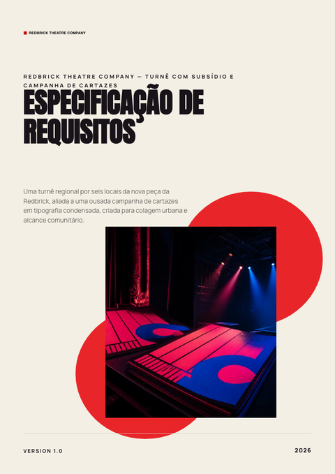 A finished requirements document rendered in a impresso look