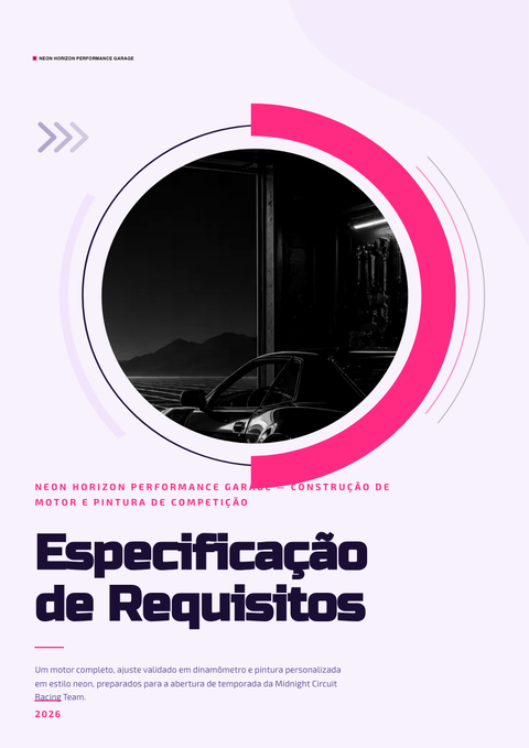 A finished requirements document rendered in a retrô look