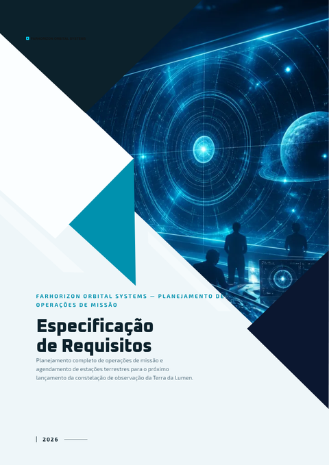A finished requirements document rendered in a futurista look