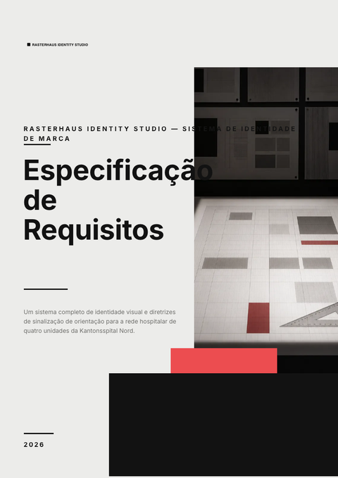 A finished requirements document rendered in a flat & minimalista look