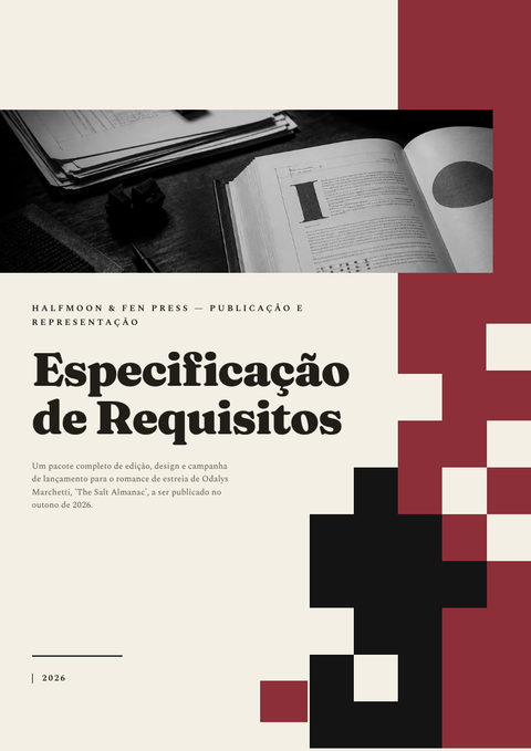 A finished requirements document rendered in a tipográfico look