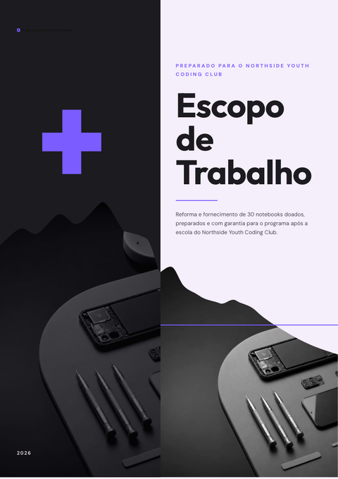 A finished scope of work rendered in a flat & minimalista look