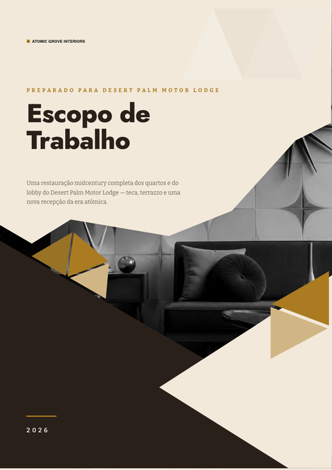 A finished scope of work rendered in a retrô look