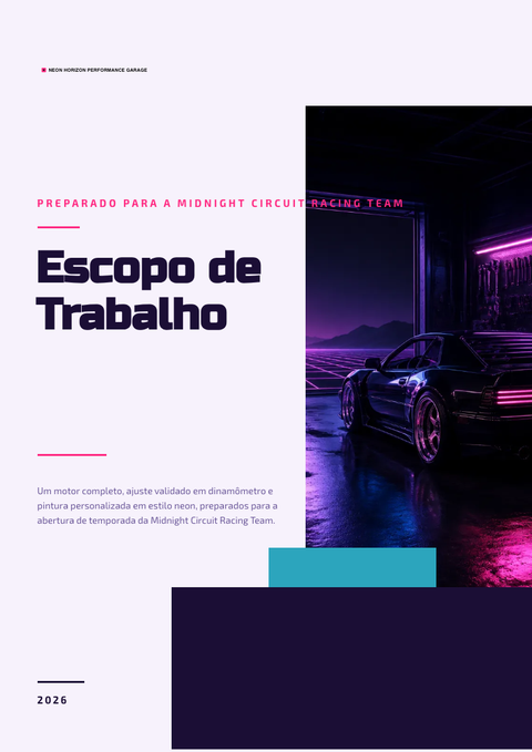A finished scope of work rendered in a retrô look