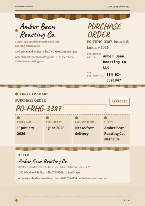 A finished purchase order rendered in a lifestyle look