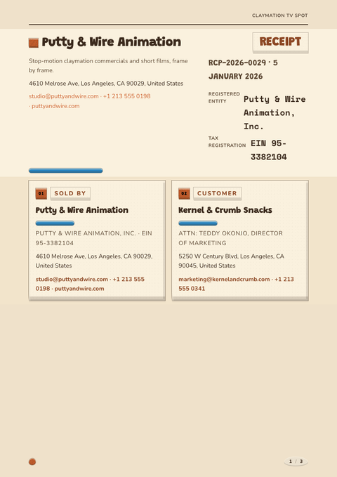 A finished receipt rendered in a 3d look