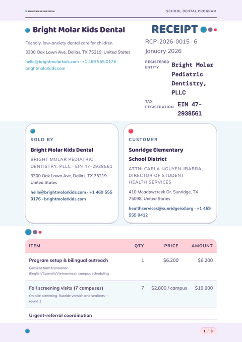 A finished receipt rendered in a morphism look