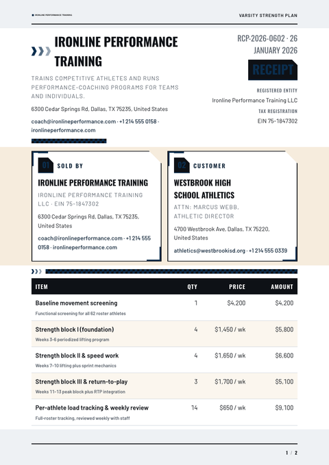 A finished receipt rendered in a misc look