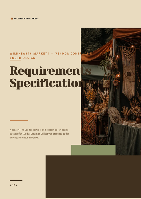 A finished requirements document rendered in a lifestyle look