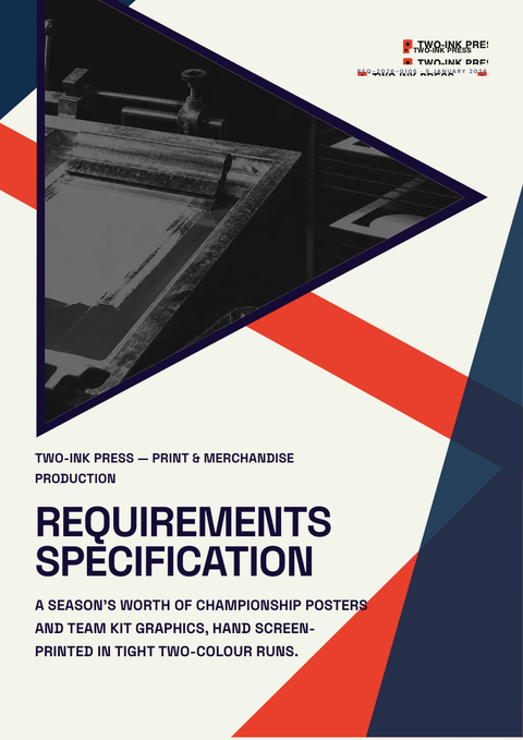 A finished requirements document rendered in a color look