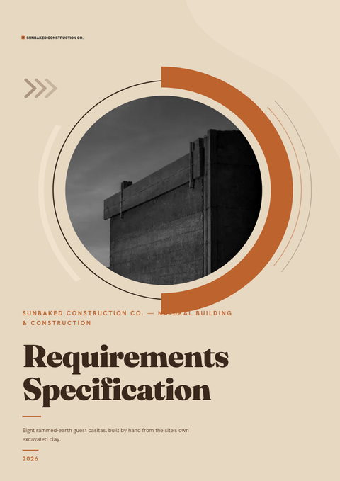 A finished requirements document rendered in a nature look