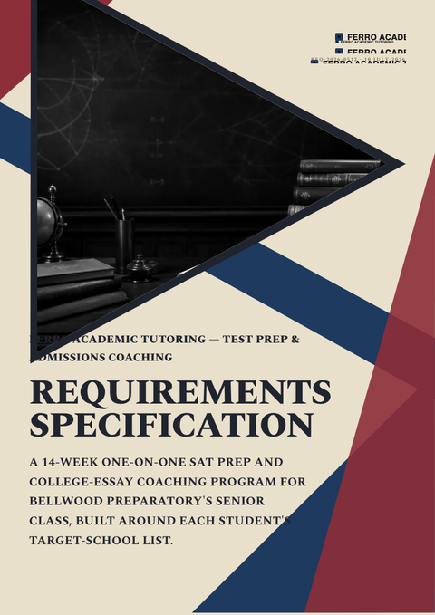 A finished requirements document rendered in a misc look