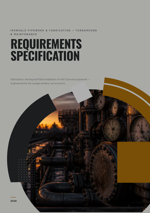 A finished requirements document rendered in a lifestyle look