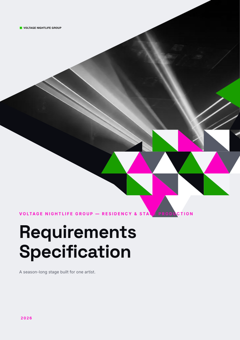 A finished requirements document rendered in a color look