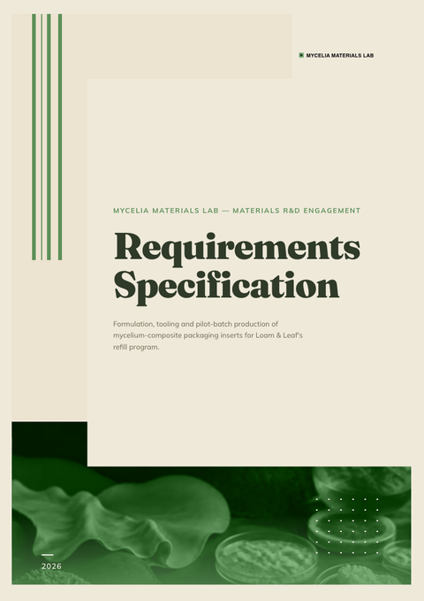 A finished requirements document rendered in a nature look