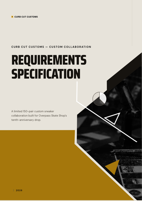 A finished requirements document rendered in a lifestyle look